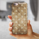 Mottled Brown and White Polkadots -7 iPhone 6/6s or 6/6s Plus 2-Piece Hybrid INK-Fuzed Case