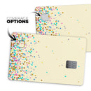 Mulitcolor Falling Confetti Over Off White  - Premium Protective Decal Skin-Kit for the Apple Credit Card