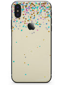 Mulitcolor Falling Confetti Over Off White  - iPhone X Skin-Kit