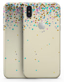 Mulitcolor Falling Confetti Over Off White  - iPhone X Skin-Kit