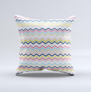 Multi-Lined Chevron Color Pattern Ink-Fuzed Decorative Throw Pillow