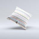 Multi-Lined Chevron Color Pattern Ink-Fuzed Decorative Throw Pillow