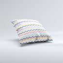 Multi-Lined Chevron Color Pattern Ink-Fuzed Decorative Throw Pillow