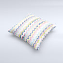 Multi-Lined Chevron Color Pattern Ink-Fuzed Decorative Throw Pillow