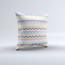 Multi-Lined Chevron Color Pattern Ink-Fuzed Decorative Throw Pillow