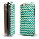 Multi-shades of Green Chevron Pattern iPhone 6/6s or 6/6s Plus 2-Piece Hybrid INK-Fuzed Case