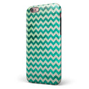 Multi-shades of Green Chevron Pattern iPhone 6/6s or 6/6s Plus 2-Piece Hybrid INK-Fuzed Case