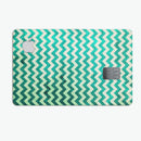 Multi-shades of Green Chevron Pattern - Premium Protective Decal Skin-Kit for the Apple Credit Card