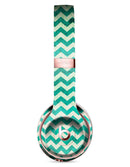 Multi-shades of Green Chevron Pattern Full-Body Skin Kit for the Beats by Dre Solo 3 Wireless Headphones