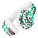 Multi-shades of Green Chevron Pattern Full-Body Skin Kit for the Beats by Dre Solo 3 Wireless Headphones
