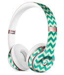 Multi-shades of Green Chevron Pattern Full-Body Skin Kit for the Beats by Dre Solo 3 Wireless Headphones