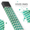 Multi-shades of Green Chevron Pattern - Premium Decal Protective Skin-Wrap Sticker compatible with the Juul Labs vaping device
