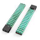 Multi-shades of Green Chevron Pattern - Premium Decal Protective Skin-Wrap Sticker compatible with the Juul Labs vaping device