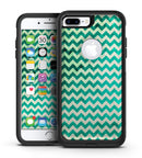 Multi-shades of Green Chevron Pattern - iPhone 7 or 7 Plus Commuter Case Skin Kit