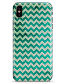 Multi-shades of Green Chevron Pattern - iPhone X Clipit Case
