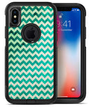 Multi-shades of Green Chevron Pattern - iPhone X OtterBox Case & Skin Kits