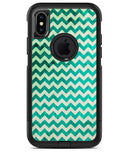 Multi-shades of Green Chevron Pattern - iPhone X OtterBox Case & Skin Kits