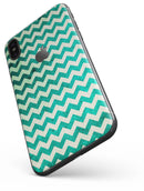 Multi-shades of Green Chevron Pattern - iPhone X Skin-Kit
