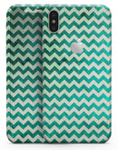 Multi-shades of Green Chevron Pattern - iPhone X Skin-Kit