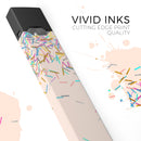 Multicolor Birth Sprinkles Over Tan - Premium Decal Protective Skin-Wrap Sticker compatible with the Juul Labs vaping device