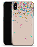 Multicolor Birth Sprinkles Over Tan - iPhone X Clipit Case