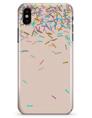 Multicolor Birth Sprinkles Over Tan - iPhone X Clipit Case