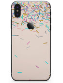 Multicolor Birth Sprinkles Over Tan - iPhone X Skin-Kit