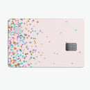 Multicolor Birthday Dots Over Pink - Premium Protective Decal Skin-Kit for the Apple Credit Card
