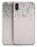 Multicolor Birthday Dots Over Pink - iPhone X Skin-Kit