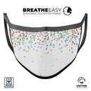 Multicolor Birthday Dots Over White - Made in USA Mouth Cover Unisex Anti-Dust Cotton Blend Reusable & Washable Face Mask with Adjustable Sizing for Adult or Child