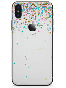 Multicolor Birthday Dots Over White - iPhone X Skin-Kit