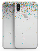 Multicolor Birthday Dots Over White - iPhone X Skin-Kit