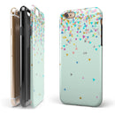 Multicolor Birthday Shapes Over Mint  iPhone 6/6s or 6/6s Plus 2-Piece Hybrid INK-Fuzed Case
