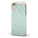 Multicolor Birthday Shapes Over Mint  iPhone 6/6s or 6/6s Plus 2-Piece Hybrid INK-Fuzed Case