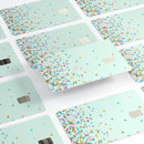 Multicolor Birthday Shapes Over Mint  - Premium Protective Decal Skin-Kit for the Apple Credit Card
