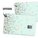 Multicolor Birthday Shapes Over Mint  - Premium Protective Decal Skin-Kit for the Apple Credit Card