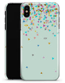 Multicolor Birthday Shapes Over Mint  - iPhone X Clipit Case