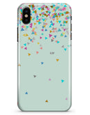 Multicolor Birthday Shapes Over Mint  - iPhone X Clipit Case