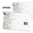 Multicolor Birthday Sprinkles Over White - Premium Protective Decal Skin-Kit for the Apple Credit Card