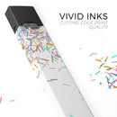 Multicolor Birthday Sprinkles Over White - Premium Decal Protective Skin-Wrap Sticker compatible with the Juul Labs vaping device