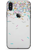 Multicolor Birthday Sprinkles Over White - iPhone X Skin-Kit