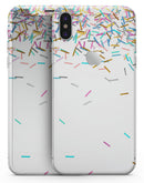 Multicolor Birthday Sprinkles Over White - iPhone X Skin-Kit