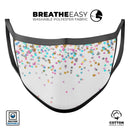 Multicolor Birthday Stars Over White  - Made in USA Mouth Cover Unisex Anti-Dust Cotton Blend Reusable & Washable Face Mask with Adjustable Sizing for Adult or Child