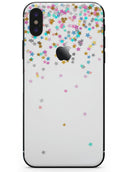 Multicolor Birthday Stars Over White  - iPhone X Skin-Kit