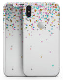 Multicolor Birthday Stars Over White  - iPhone X Skin-Kit