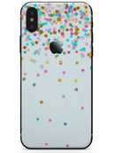 Multicolor Falling Blocks Over Blue - iPhone X Skin-Kit