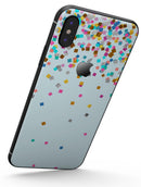 Multicolor Falling Blocks Over Blue - iPhone X Skin-Kit