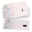 Multicolor Falling Stars Over Pink - Premium Protective Decal Skin-Kit for the Apple Credit Card