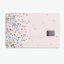Multicolor Falling Stars Over Pink - Premium Protective Decal Skin-Kit for the Apple Credit Card