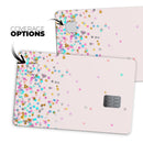 Multicolor Falling Stars Over Pink - Premium Protective Decal Skin-Kit for the Apple Credit Card